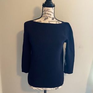Lauren Ralph Lauren Navy Blue Ribbed Sweater Size M